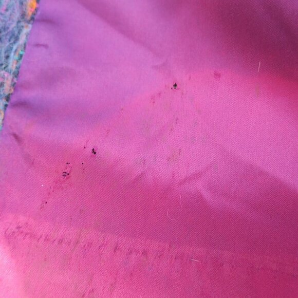 Vintage 60s Kramer's Plaid Jewel Tone Shaggy Mohair Blend Coat Lined Women's 8 - Picture 16 of 16